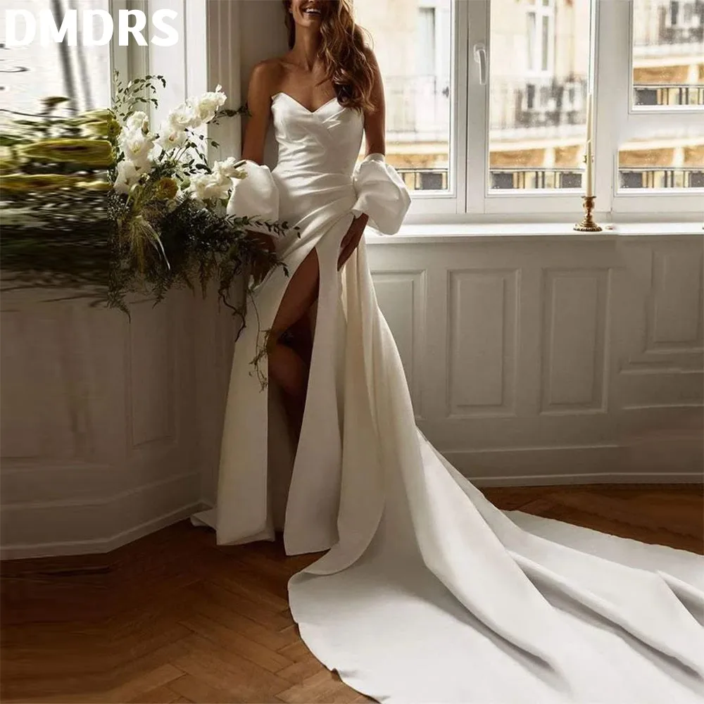 Женское свадебное платье до пола без бретелек