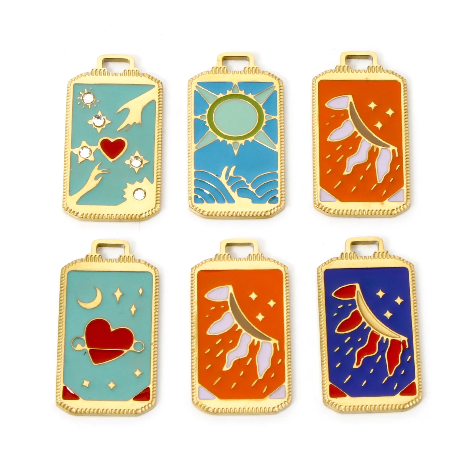 1 шт. новые серьги-подвески из нержавеющей стали 304 Tarot Sun 18-каратное настоящее