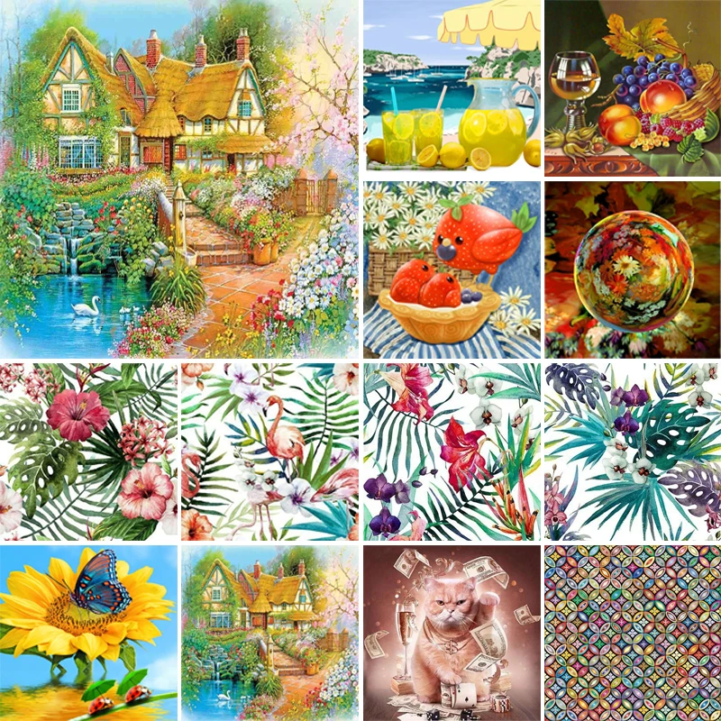 

5D DIY алмазная живопись пейзаж Набор для вышивки крестиком полная круглая Алмазная вышивка пейзаж с цветком мозаика Стразы Картина декор