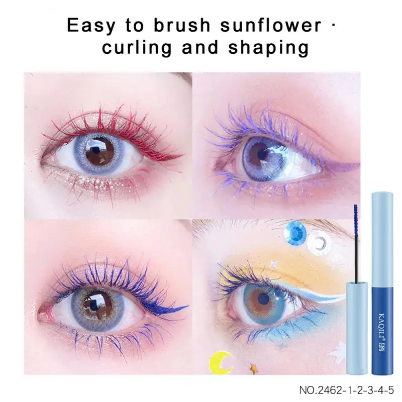 

Colorful Mascara Waterproof Fast Dry Eyelashes Curling Lengthening Makeup Eye Lashes Blue Purple Mascara Eyes Makeup Cosmetics