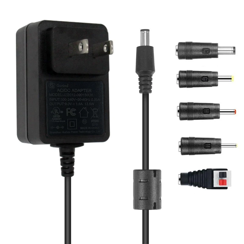 

9V 1.5A 1500mA AC Adapter Switching Power Supply, 13.5W Charger for Arduino UNO R3, Schwinn Bike, Crosley Cruiser Record Player