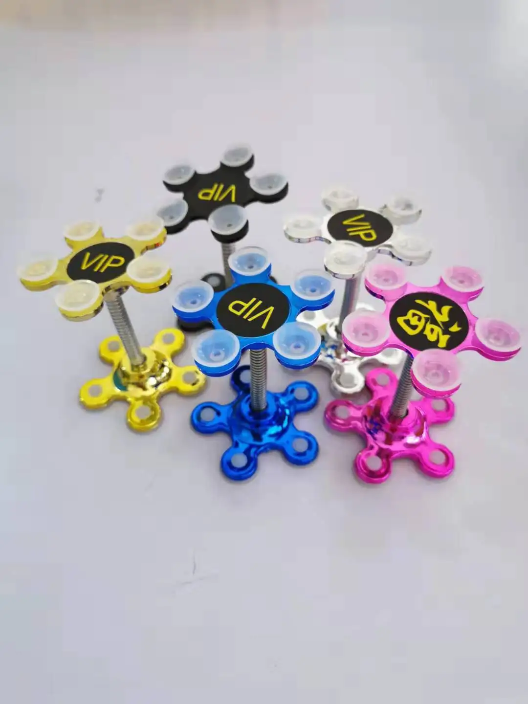 rotatable five claws sucker desk stand for cell phone metal flower magic suction cup mobile phone car holder bracket free global shipping