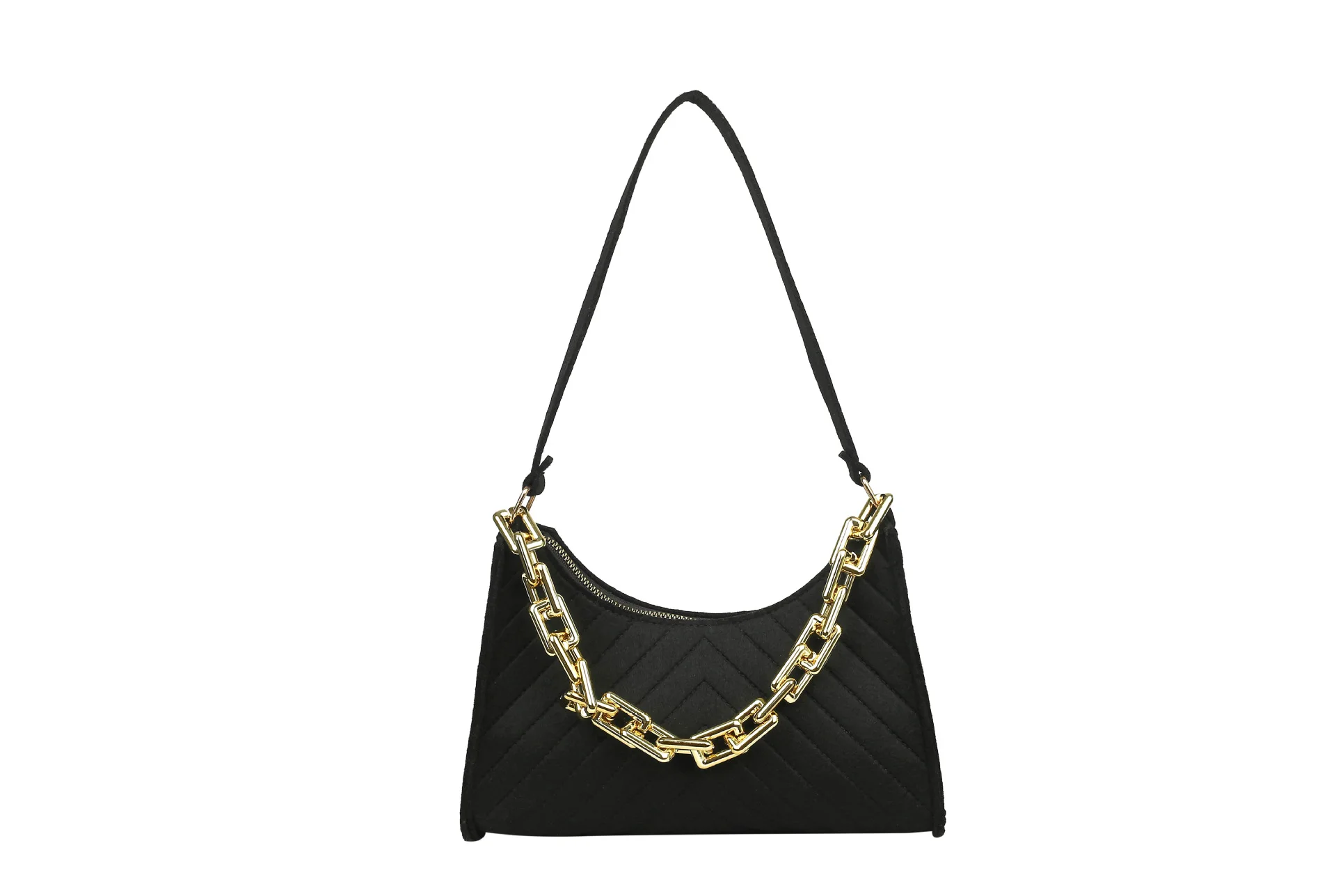 

2022 Fashion Underarm Bag Mini Handbag Purse for Female Daily Outfits Party Felt Shoulder Bag Elegant Lady Small Bag Solid Color