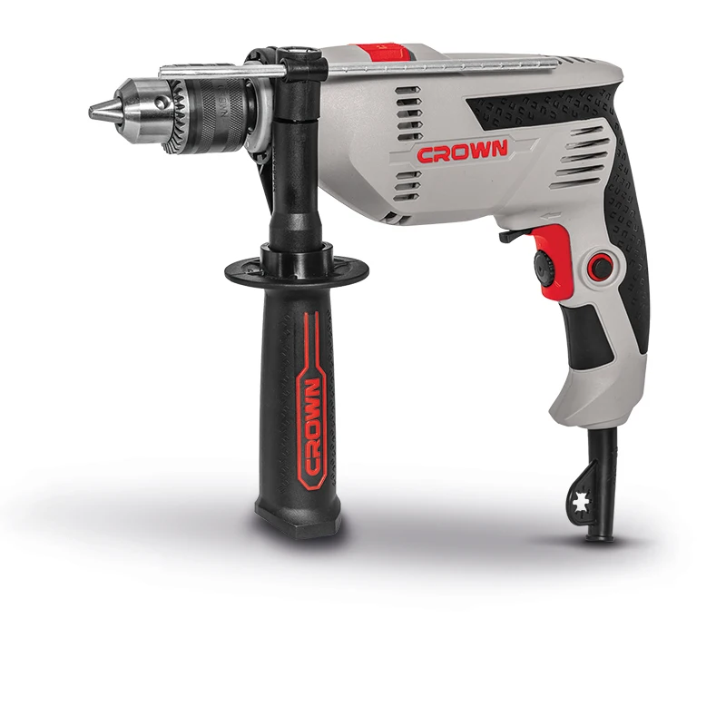 

CROWN 220v Variable Speed Handheld Steel Wood Drilling Power Tools Reverse Lock-on Function Electric Soft Grip 13mm Impact Drill