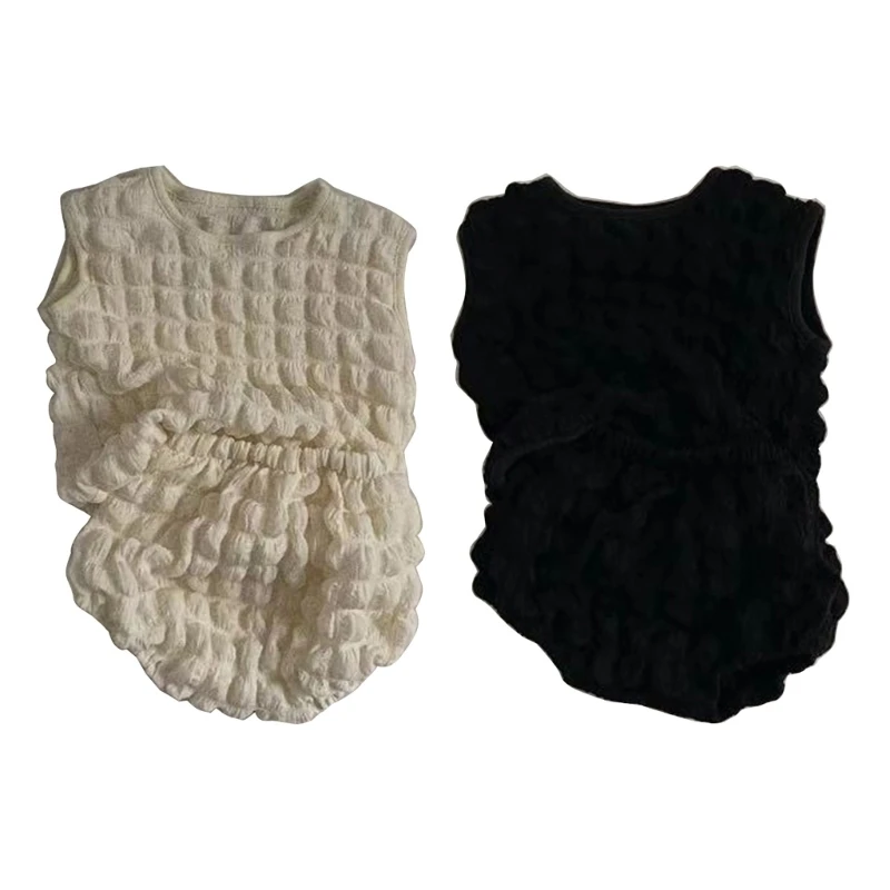 

2-Pieces Baby Girl Clothing Summer Suit Sleeveless T-Shirt Briefs Summer Clothes