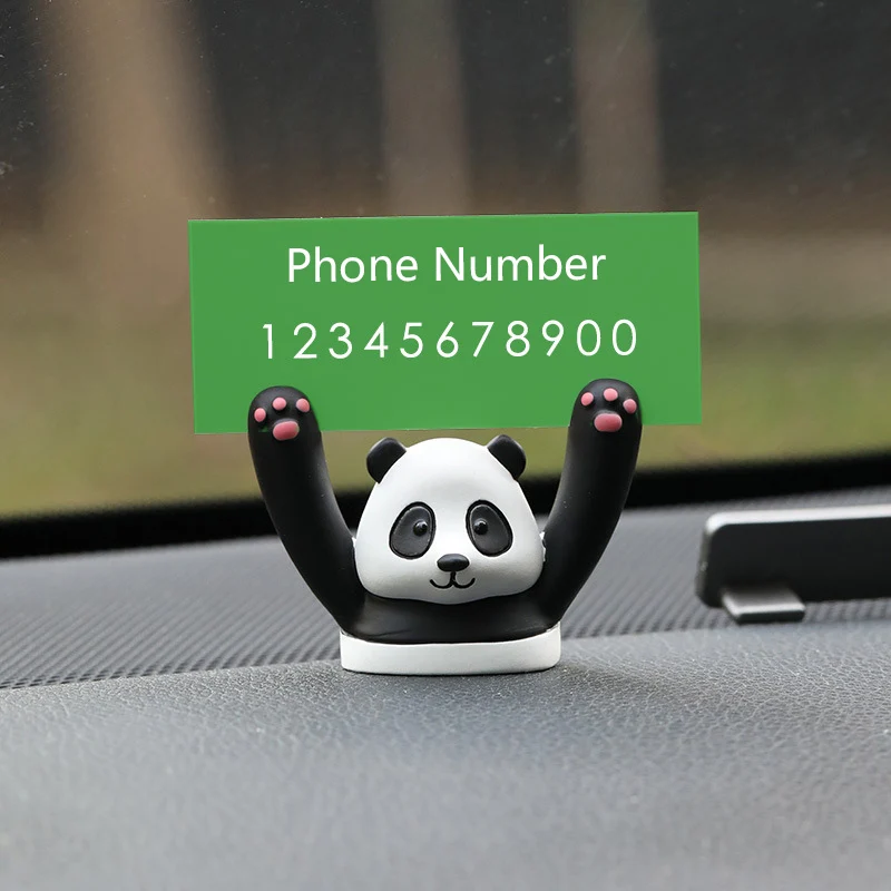 

Полимерная Милая панда, аксессуары для автомобиля, декор для интерьера автомобиля, парковочная подвижная табличка с номером