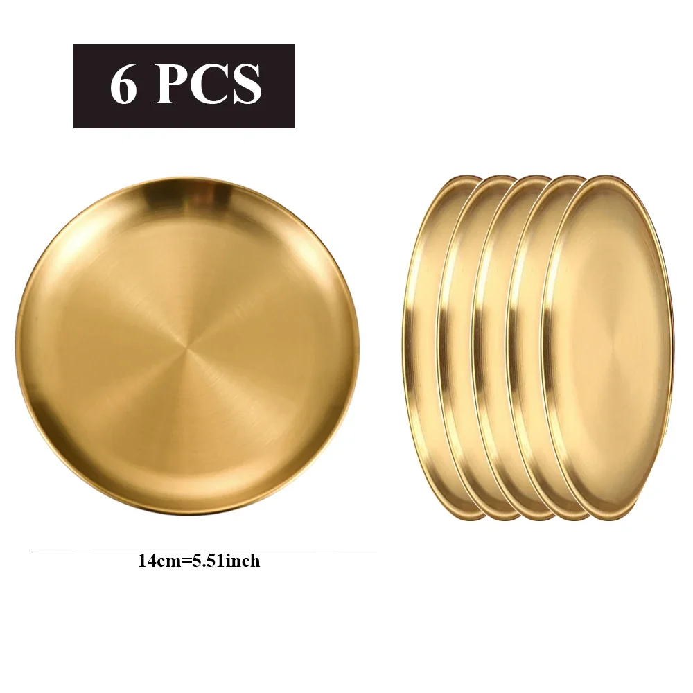 

Золотые круглые тарелки из нержавеющей стали