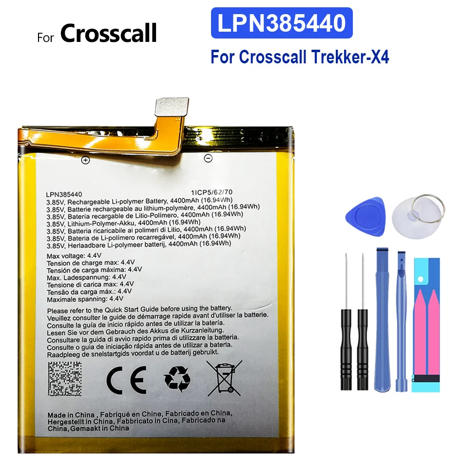 Мобильный телефон аккумулятор LPN385440 4400 мАч для кроссовершения вызовов, высококачественный аккумулятор X4