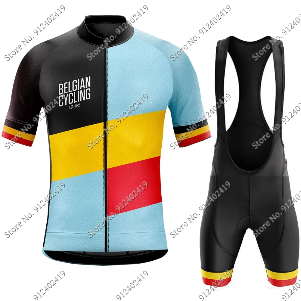 

Комплект одежды сборной Бельгии 2022 года из Джерси для велоспорта, летняя мужская одежда для велоспорта, рубашка для шоссейного велосипеда, ...