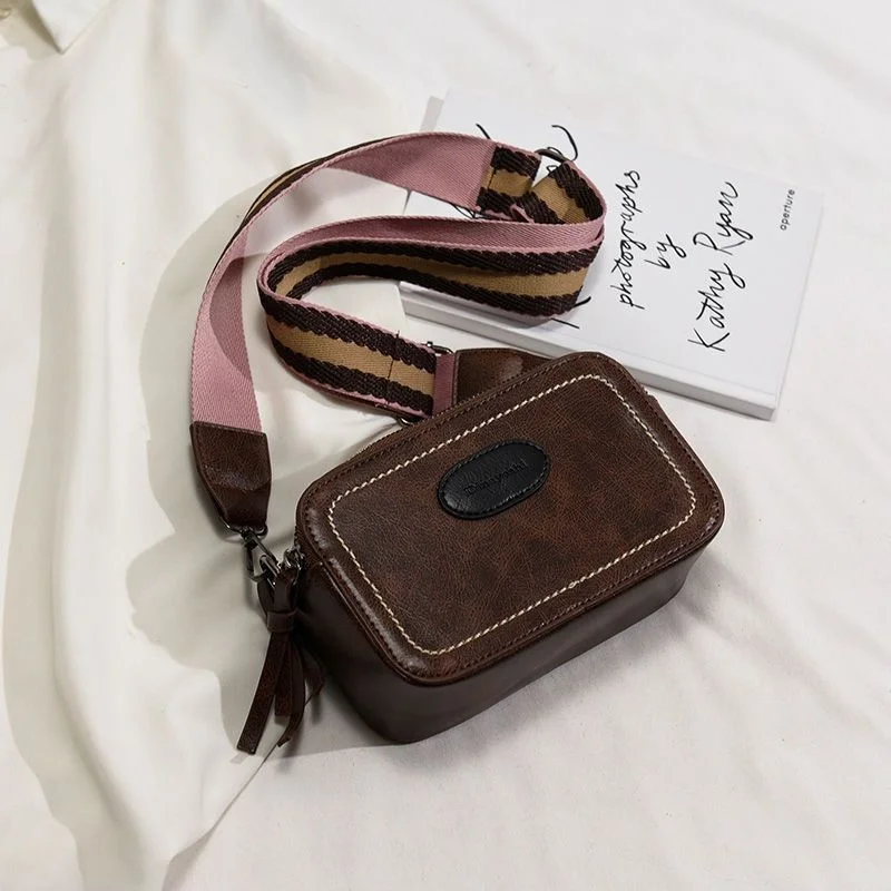 Small Leather Messenger Bag For Women's Crossbody High Quality 2023 New Trendy Korean Version Versatile Shoulder Handbag Purses