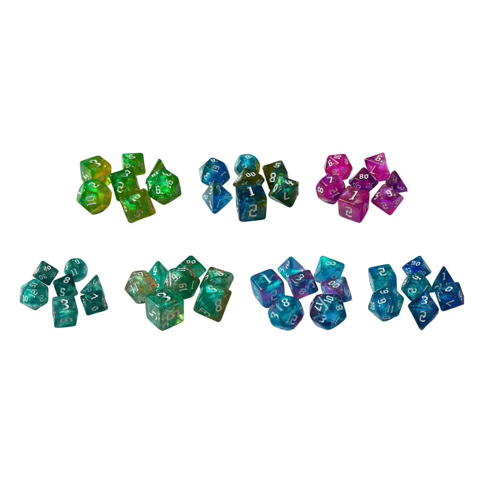 

7 шт., многогранные игральные кости D4 D6 D8 D10 D12 D20