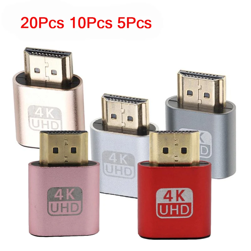 

20Pcs 4K HDMI-interface Dummy Plug High Quality Mini VGA Virtual Display Adapter 1.4 DDC EDID Dummy Plug Display Emulator