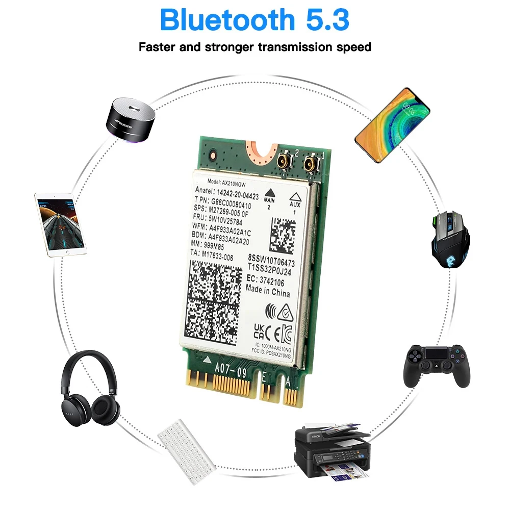 Беспроводная сетевая карта Fenvi AX210NGW Wi-Fi 6E Bluetooth 5.3
