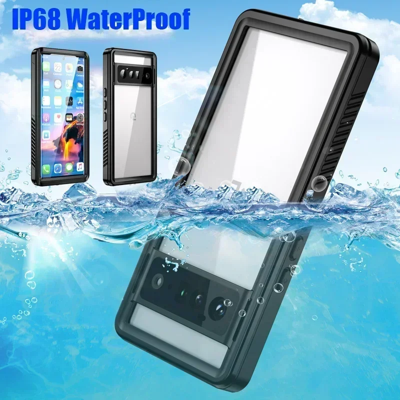 Фото Водонепроницаемый чехол IP68 для Google Pixel 7 7A 6 Pro 6A 4A для дайвинга, плавания, спорта на открытом воздухе, защита от падения, пыли, ТПУ 360, полное покрытие, броня №1