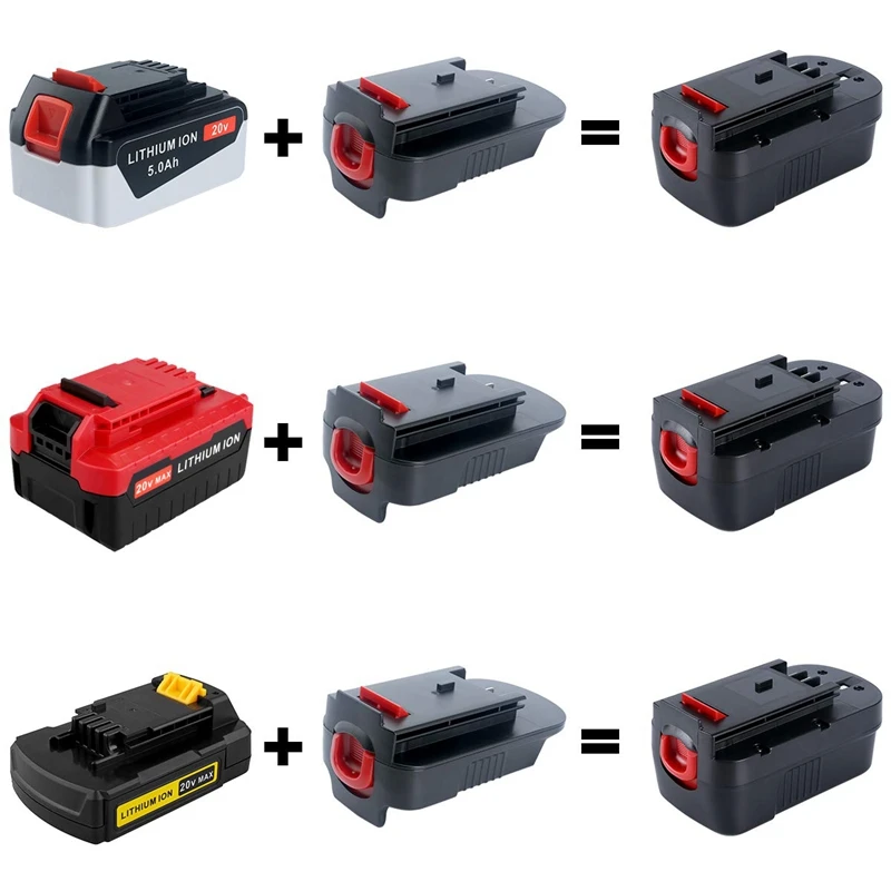 HPA1820 Battery Convert Adapter For Black Decker/Stanley/Porter Cable 20V Max Lithium Battery For Black Decker 18V Ni-Mh