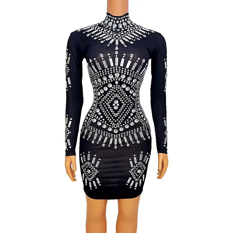 

Блестящее черное облегающее короткое платье с блестками, одежда для сцены, вечеринки, дня рождения, выпускного вечера, праздника, праздника, костюм певицы