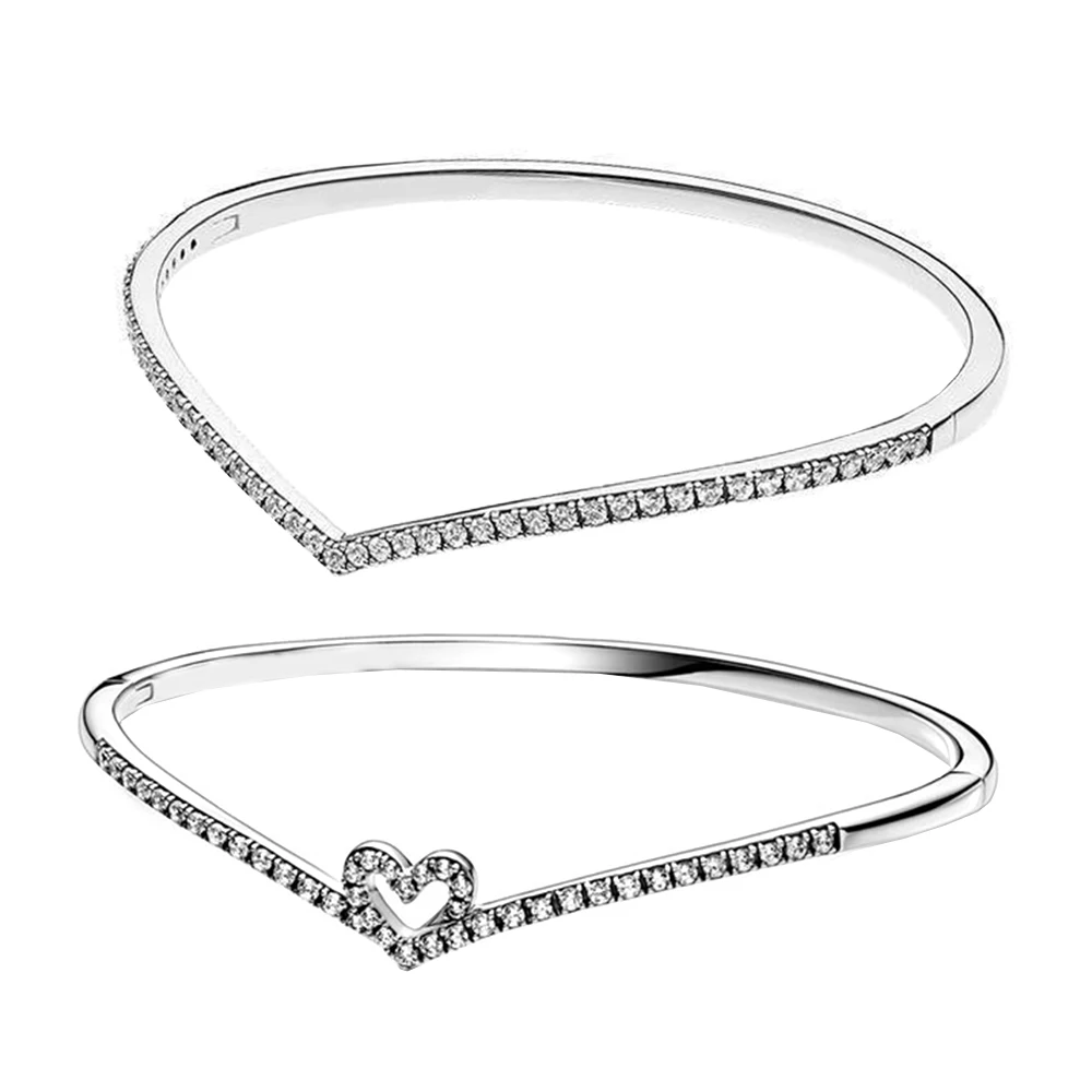 

Fits Pandora 925 Sterling Silver Shining Love Wishing Bracelet Elegant Style Ring gift for Women