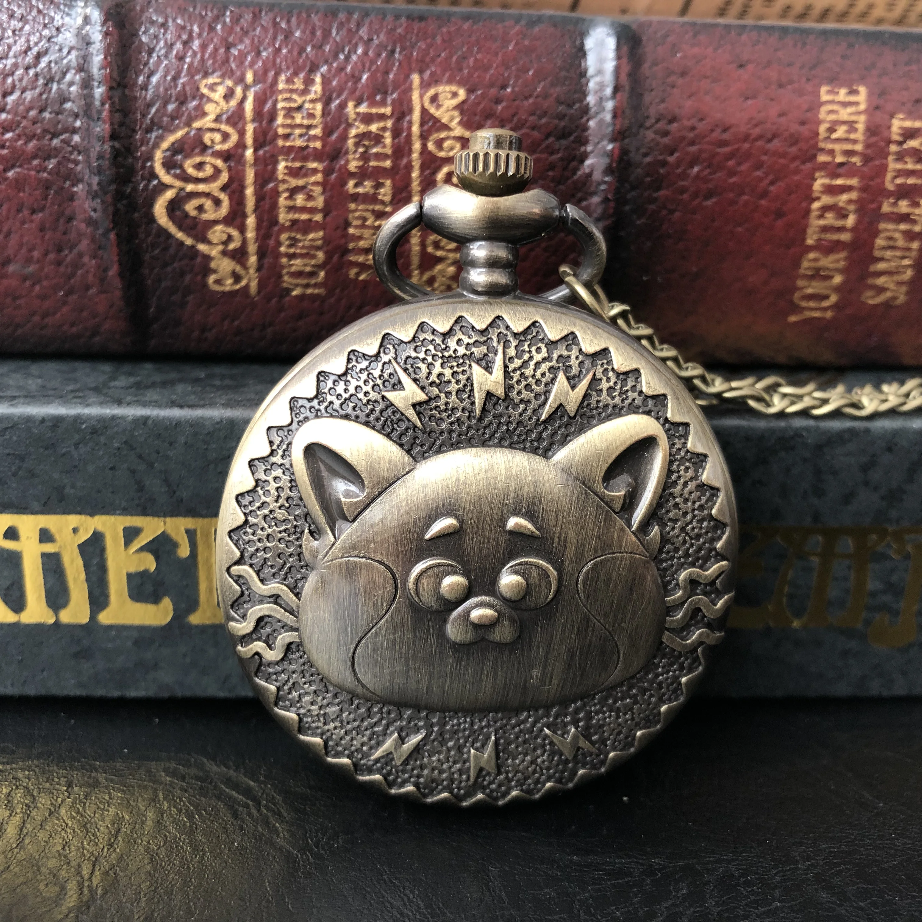 

New Arrival 3D Cute Hamster Carved Roman Numerals Quartz Pocket Watch Necklace Pendant Gifts For Women Or Man with Fob Chain