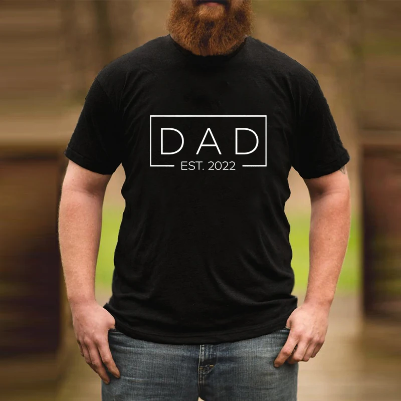 

Dad Est 2022 Tee Dad Est Shirt T-Shirts for New Father Mens Clothing Fathers Day Gifts Harajuku Gifts for Birthday Presents L