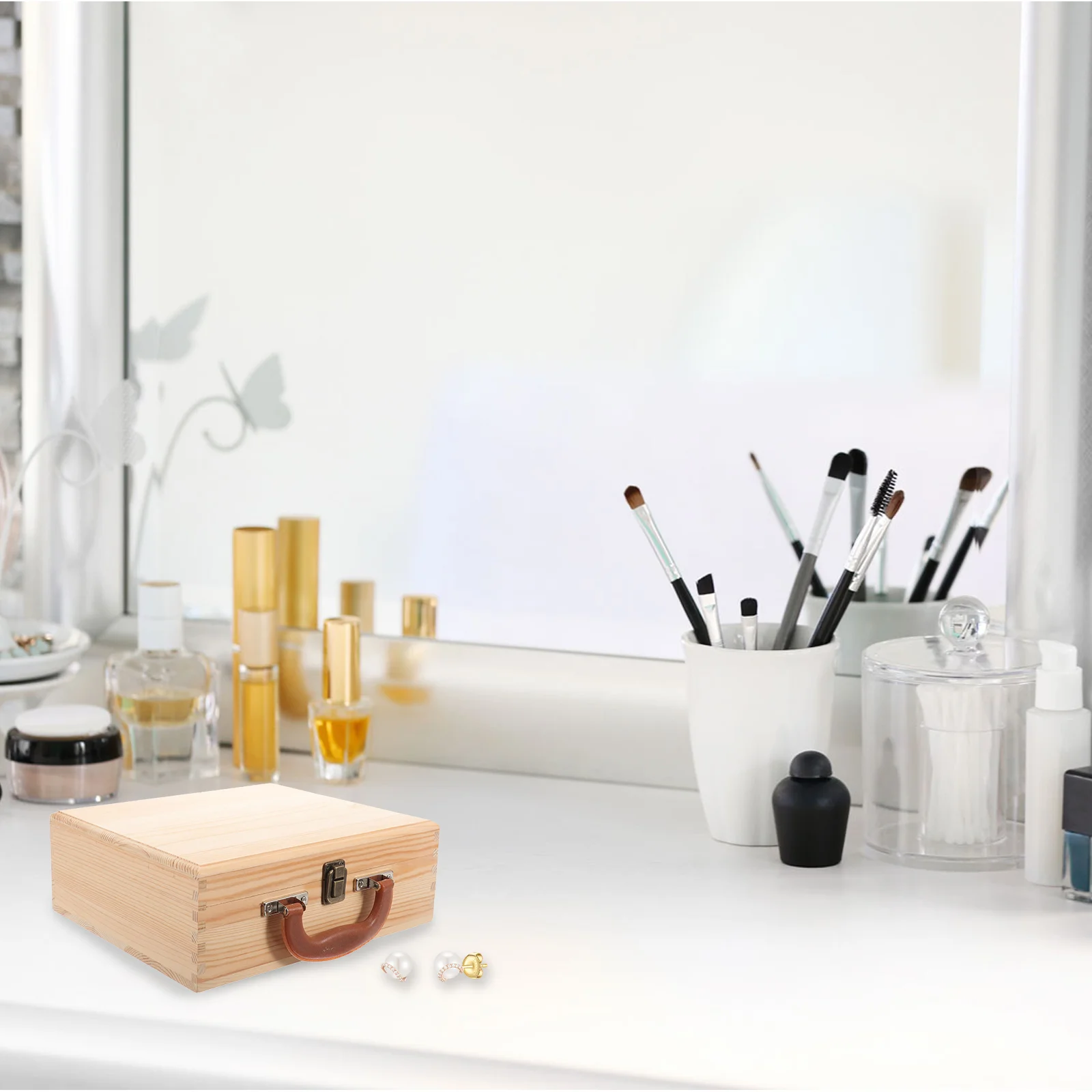 

Decorative Books Wood Organizer Case Wooden Jewelry Storage Box Container Sundries Holder