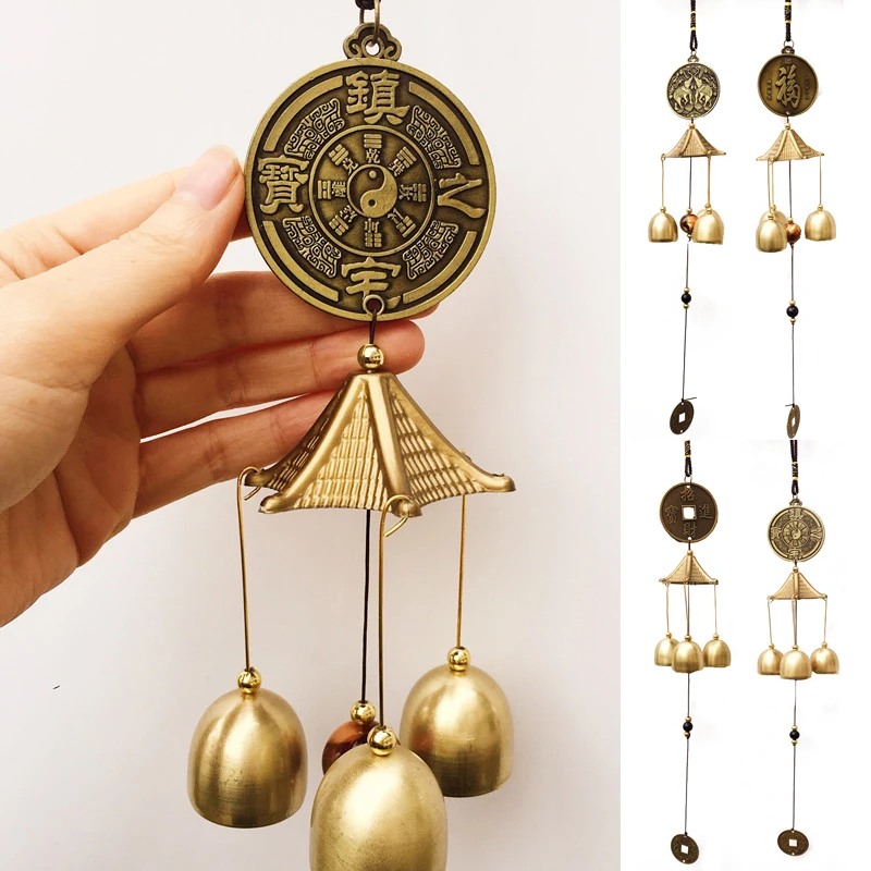 

1PC Antique Wind Chime Copper Yard Garden Outdoor Living Decoration Metal Wind Chimes Outdoor Chinese Oriental Lucky Metal Decor