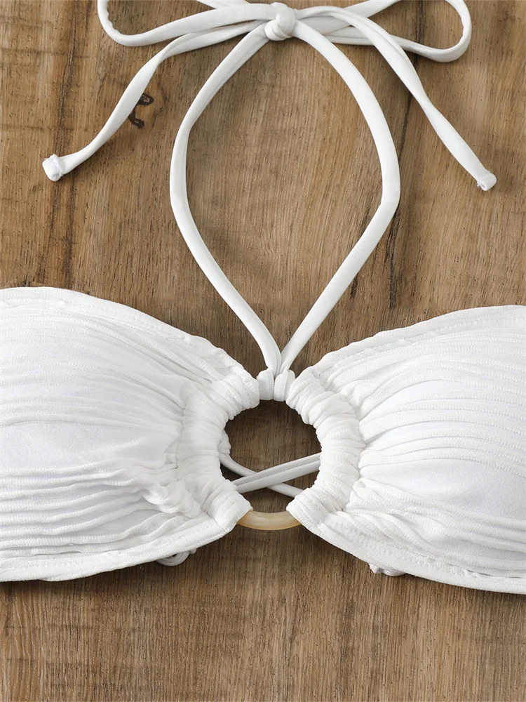 Женский купальник пуш-ап с кольцами