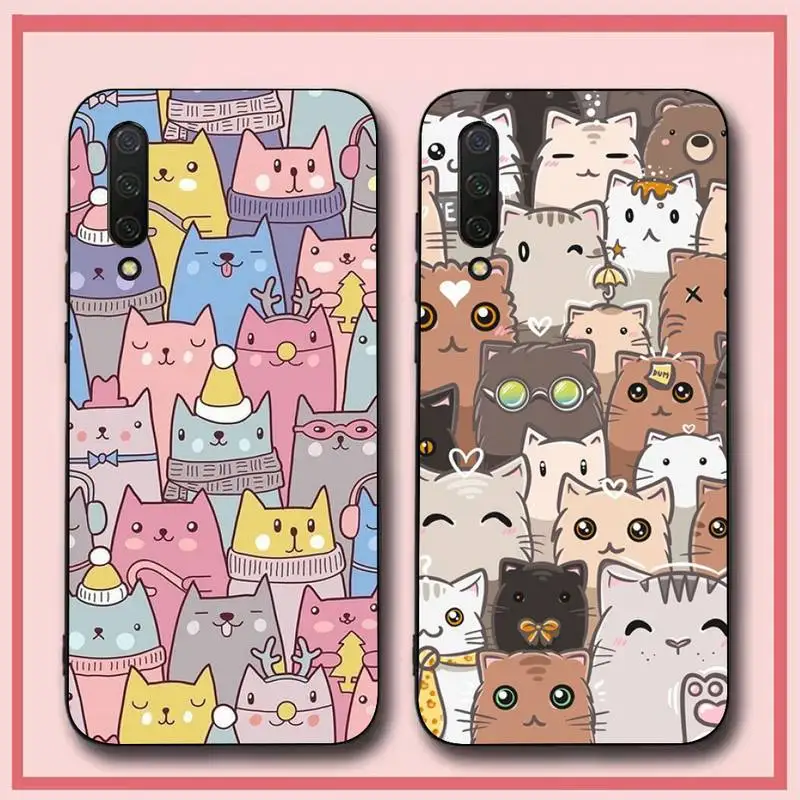 

Cute Cat Cartoon Phone Case for Xiaomi mi 5 6 8 9 10 lite pro SE Mix 2s 3 F1 Max2 3