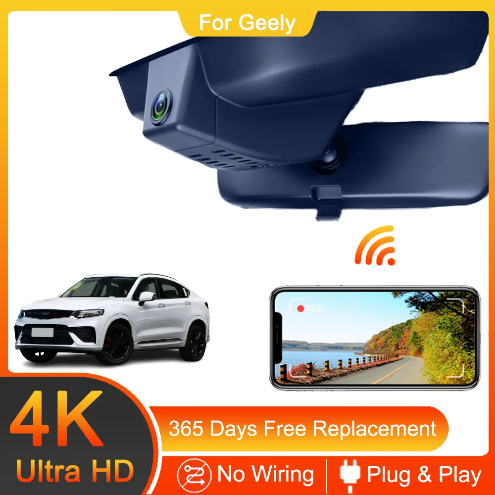 For Geely Tugella Xingyue FY11 Atlas PRO STAR ZONE 4K Dash Cam for Car Camera Recorder Dashcam WIFI Car Dvr Recording Devices