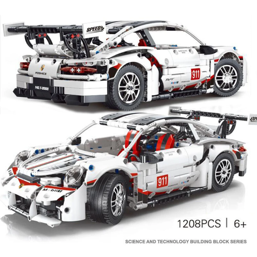 

Creative Expert High-tech GTE Super Racing Car RSR T2008 1208pcs Static Version Moc Bricks Technical Model Building Blocks Toys