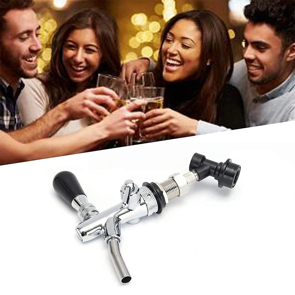 Регулируемый пивной кран MUGLIO хвостовик хромированный с шаровым замком