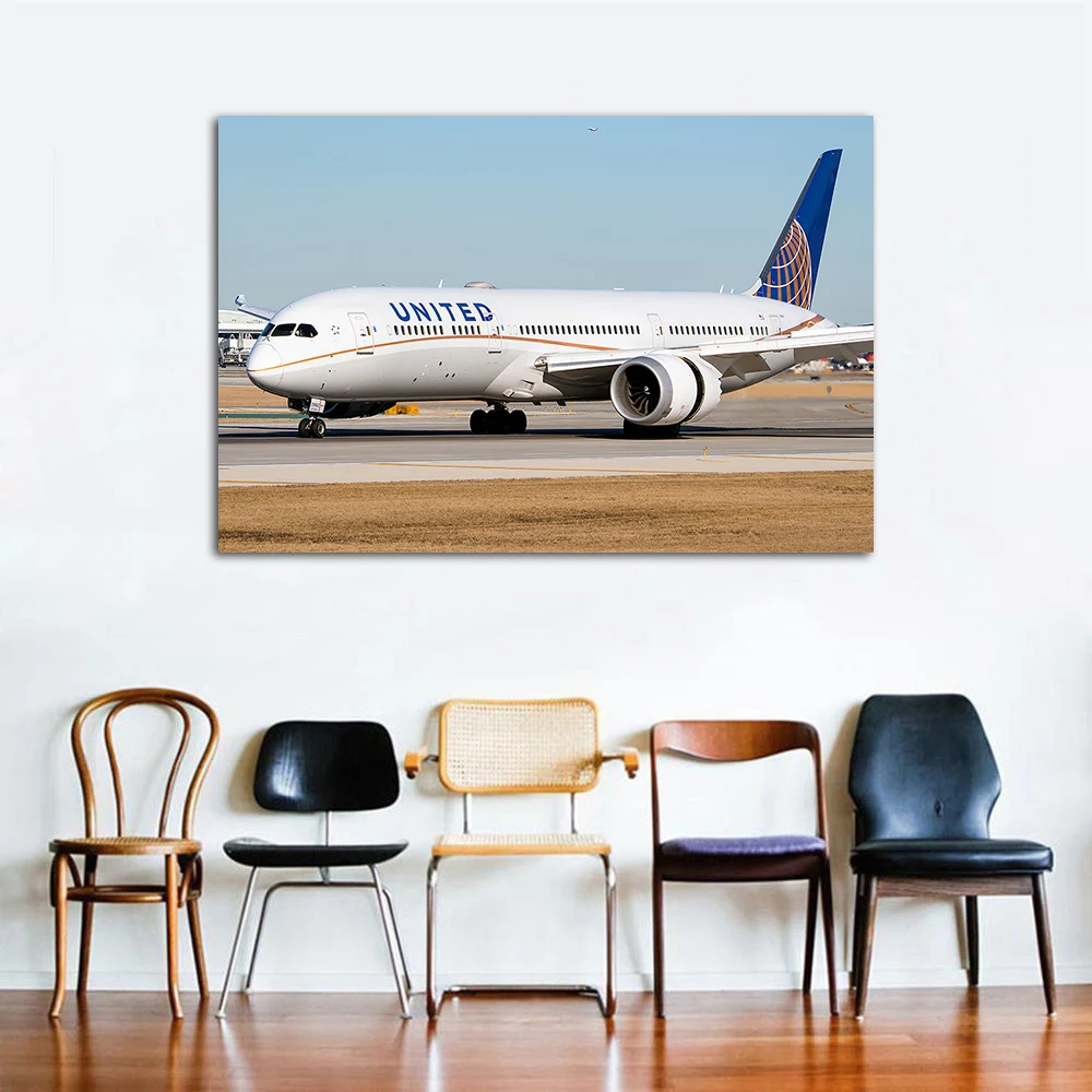 Фото Холст с изображением самолета Boeing 787-9 Dreamliner, постеры и принты с изображением самолетов для аэропортов, декор для дома, украшение для спальни №2