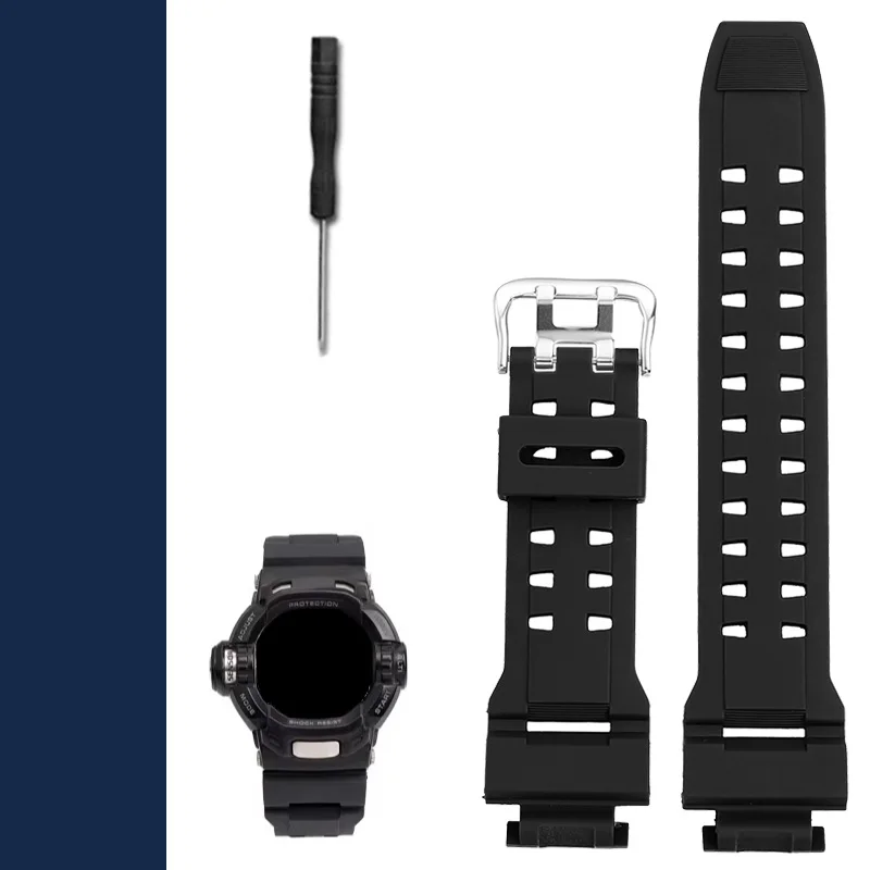 Силиконовый резиновый ремешок для часов Casio G-Shock G-9200 GW-9200/GW9110 черный
