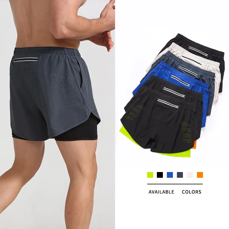 

Sports Shorts Men's Running Marathon Track Field Loose Three-point Pants Quick-drying Lining Double-layer Fitness Shorts