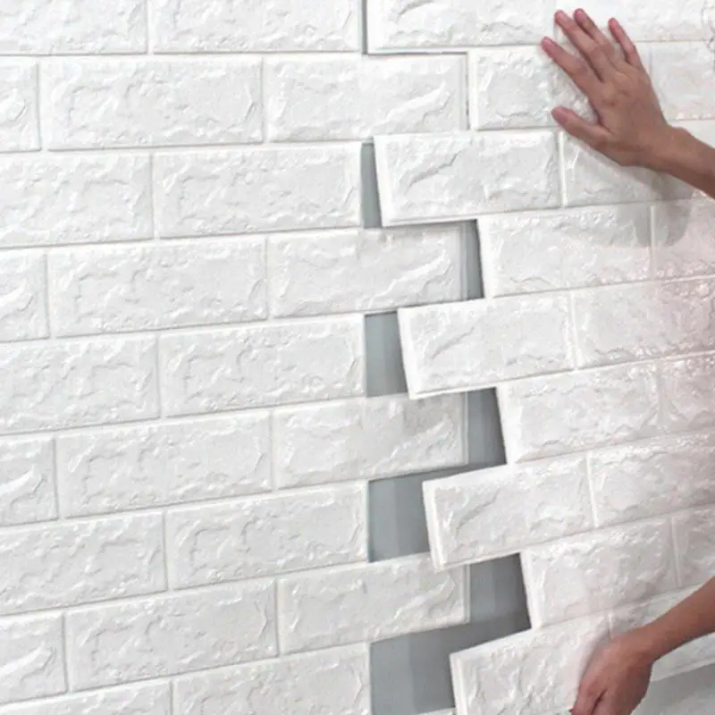 

3d Wall Stickers Living Room Bedroom Brick Pattern Wallpaper Wall Stickers Waterproof Self-Adhesive Anti-Collision Wall Stickers