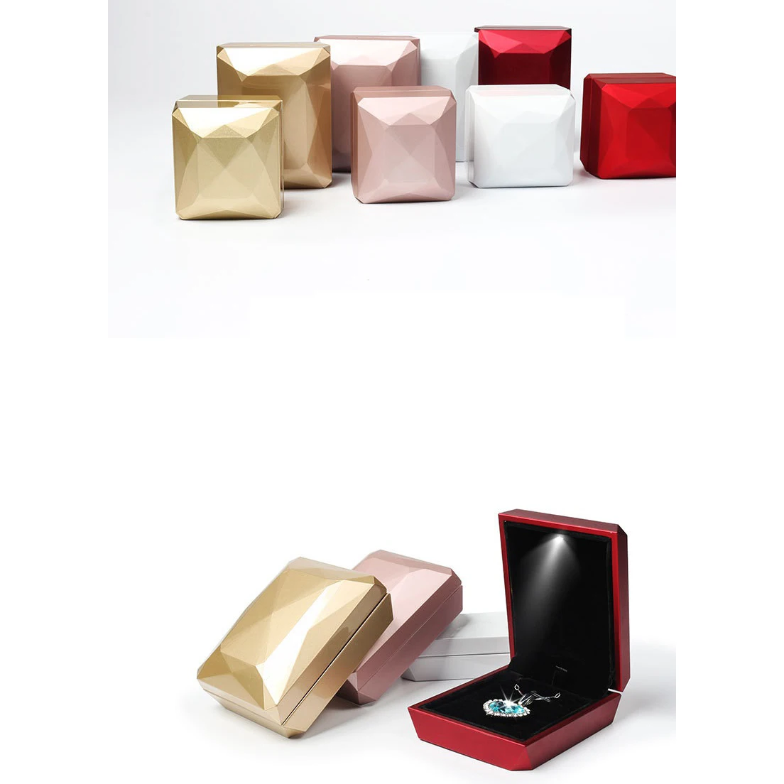 Шкатулка для ювелирных изделий с подсветкой флип-бокс со светодиодной украшений