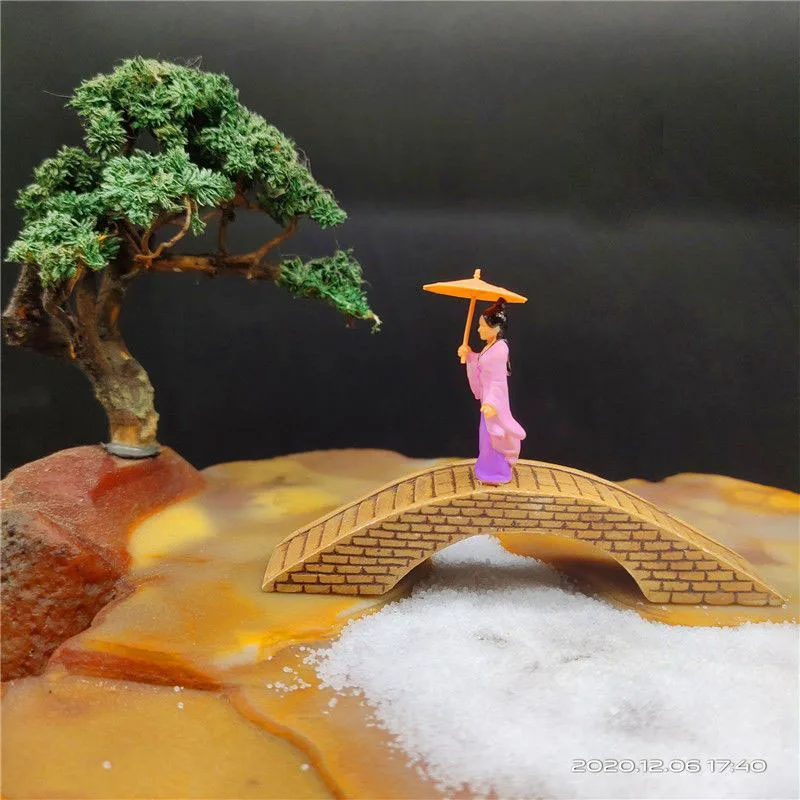 

Resin Ancient Umbrella Supporting Beauty Potted Plant Decoration Ornament Home Micro Bonsai Flower Pot Landscape Ornament ZD692