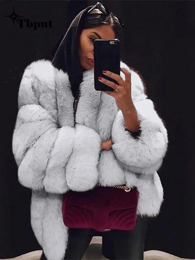 Women Elegant Warm Plush Teddy Faux Fur Fox Coat Female Winter Long Sleeve Jacket Thicken Outwear Coats 2022 New Fashion