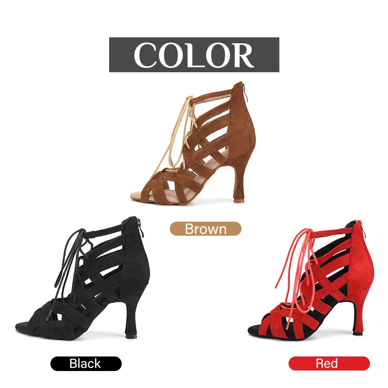 DKZSYIM Women Dance Boots Ballroom Jazz Dance Shoes Ladies Girls Soft Soles Tango/Latin Dance Shoes High Heels 7cm-10CM