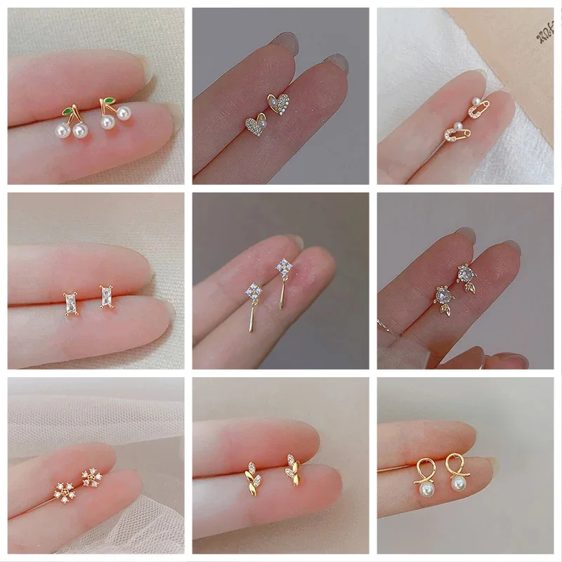 

Fashion New 925 Silver Mini Zircon Planet Flowers Cartilage Piercing Stud Earring for Women Piercing Earring Jewelry 1 Pair