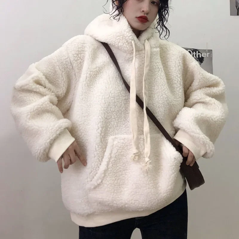 Толстовки женские однотонные уютные универсальные простые повседневные уличные