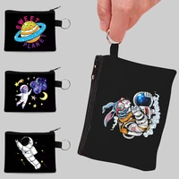 2022 mini coin purse korean youth unisex bag horizontal wallet cute astronaut print pattern card bag womens cosmetic bags