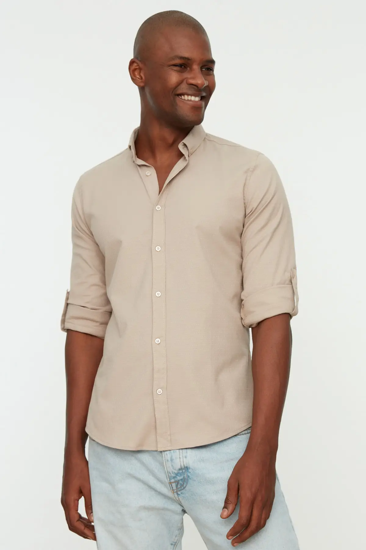 

Men's Slim Fit Buttoned Collar Epaulets Shirt TMNSS22GO0090