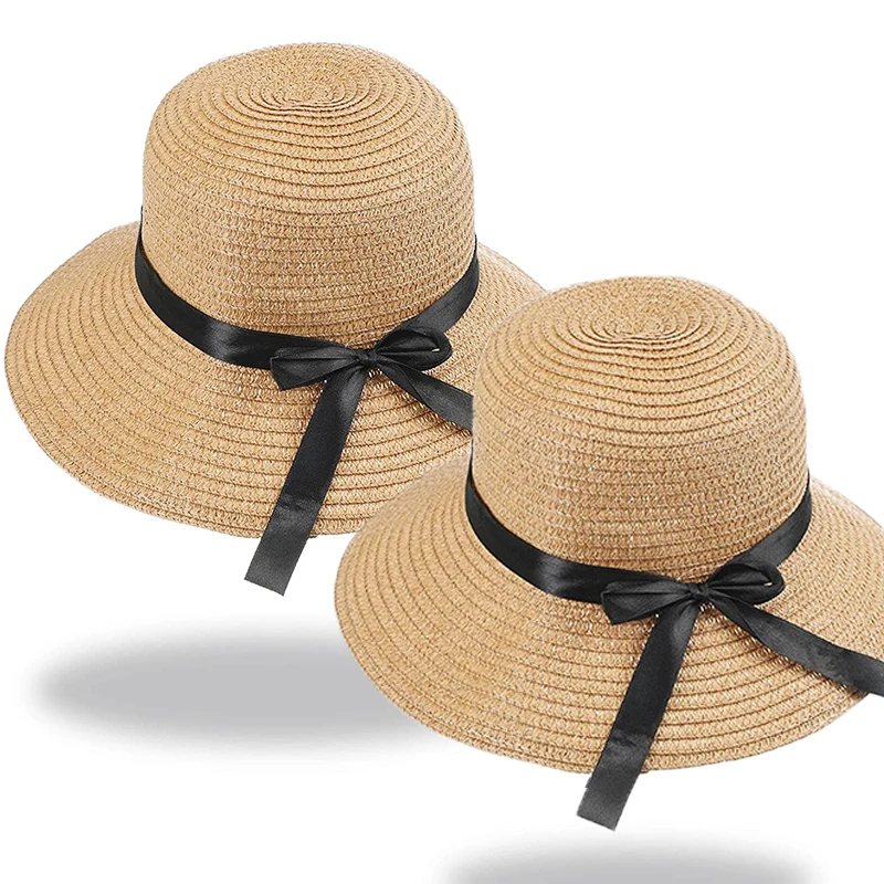

Folding Straw Hat Women Sun Hat Outdoor Holiday Cool Hat Summer Seaside Beach Hat Breathable Sun Visor Sunscreen Hat Travel Cap