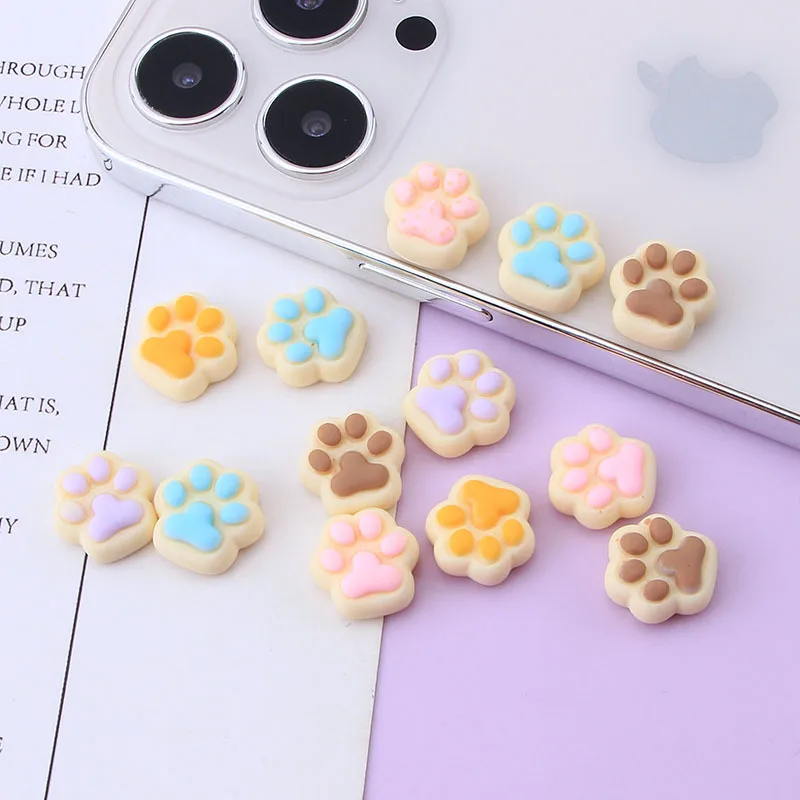 

20Pcs Cute Mini Cat Paw Flatback Resin Cabochon Kawaii Flat Resins of Characters DIY Scrapbook Hair Accessories Phone Decoration