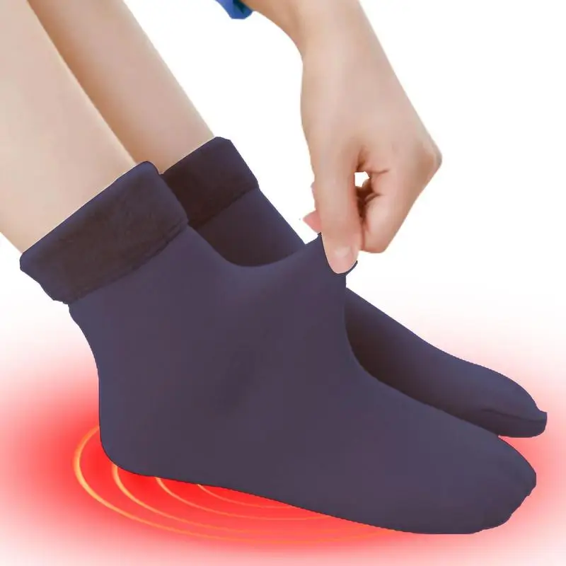 With Grip Winter Thermal Socks For Men Women Thick Insulated Heated Warm Fuzzy Crew Socks For Extreme Cold Weather