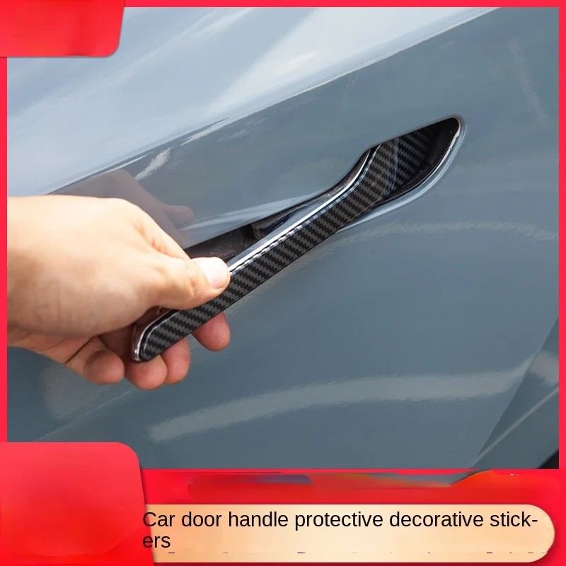 

Подходит для T e s l a model3y защитная накладка на дверную ручку из углеродного волокна внешняя дверная ручка декоративная внешняя модификация
