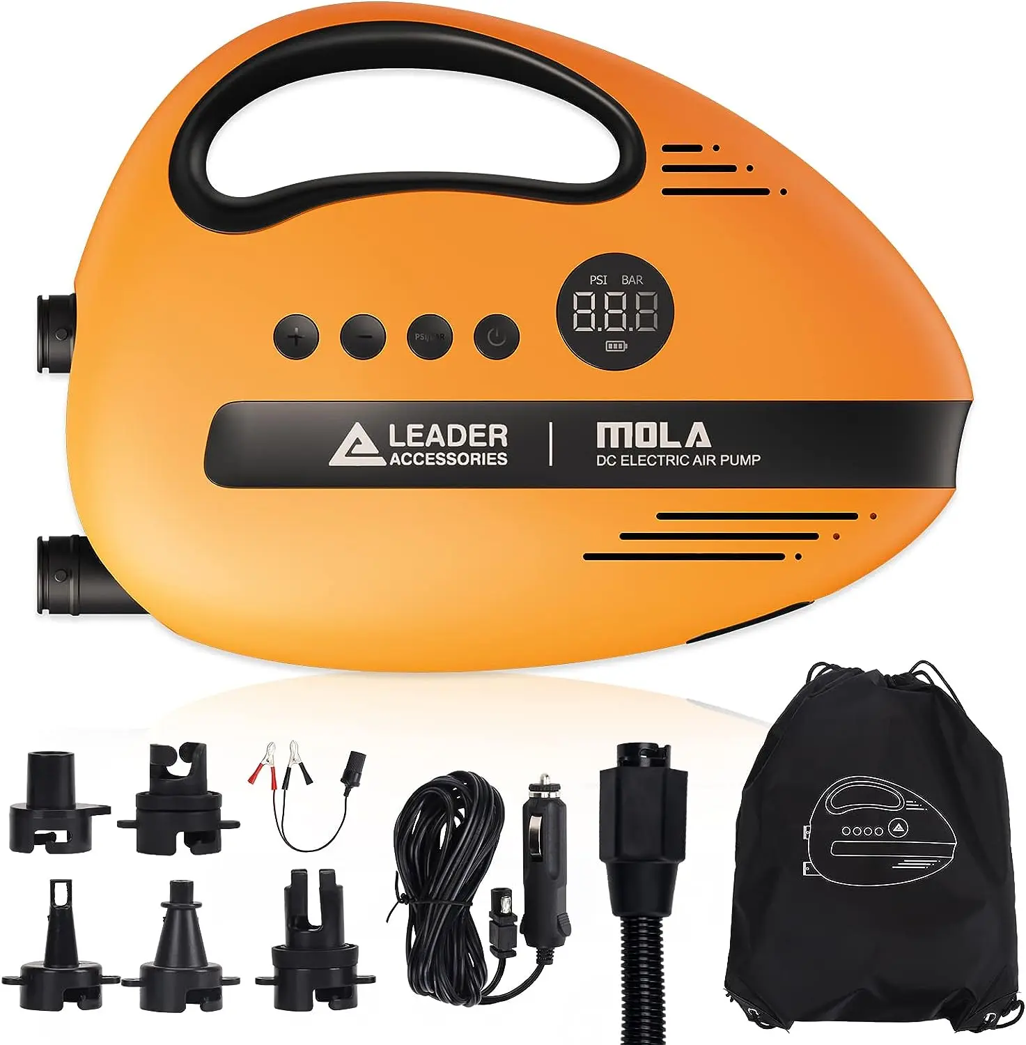 

Air for Inflation Deflation, 20 PSI High Pressure Paddle Board Portable, Dual Stage System, Auto Shut-Off, 12V DC Car Connecto