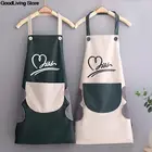 1 шт.; Домашние; Мягкая ручная Для Вытирания Кухня фартук с принтом сердце, Любовь Водонепроницаемый без рукавов фартук для взрослых нагрудники дома Кухня фартуки 22 стиля