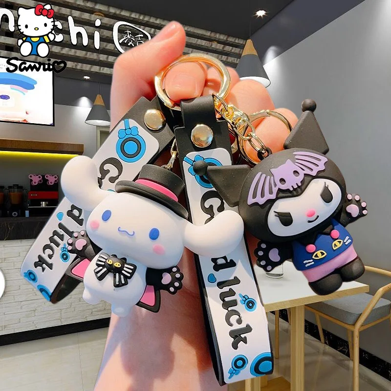 

Kuromi Keyring Cinnamoroll Keychain Hello Kitty Sanrio Accessories Anime Figures My Melody Kawaii Wholesale Toy Kid Bag Pendant