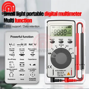 AN101 мини цифровой мультиметр 4000 T-RMS AC/DC NCV емкость амперметр вольтметр тестер er мультиметр Цифровой тестер